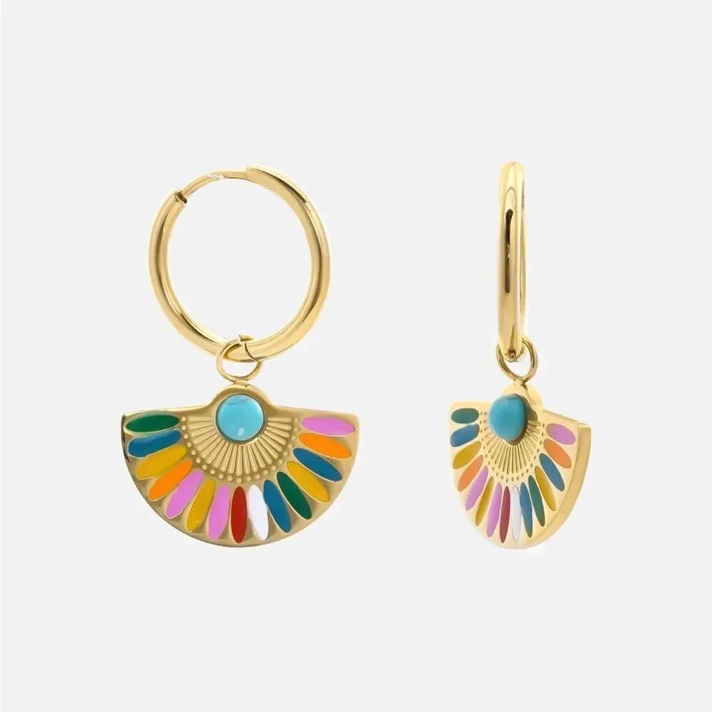 Bohemian hoop earrings #554